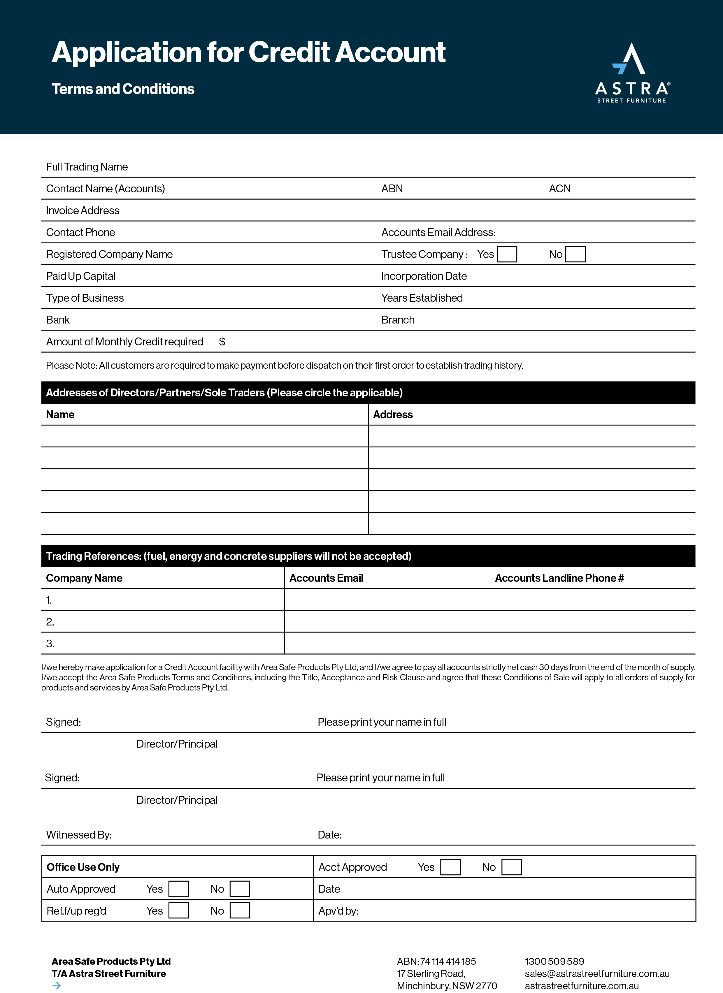Credit Application Form