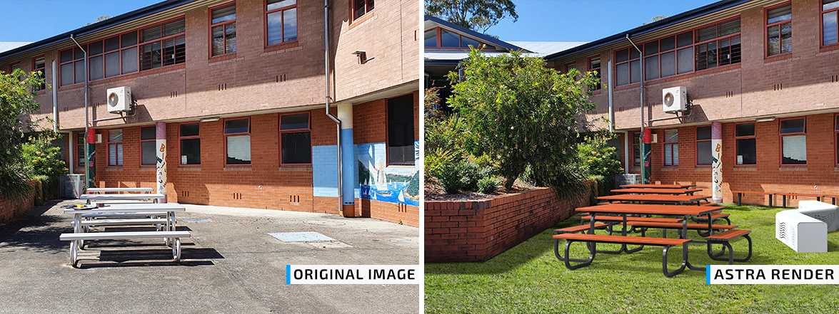 Before and after: Lunch area