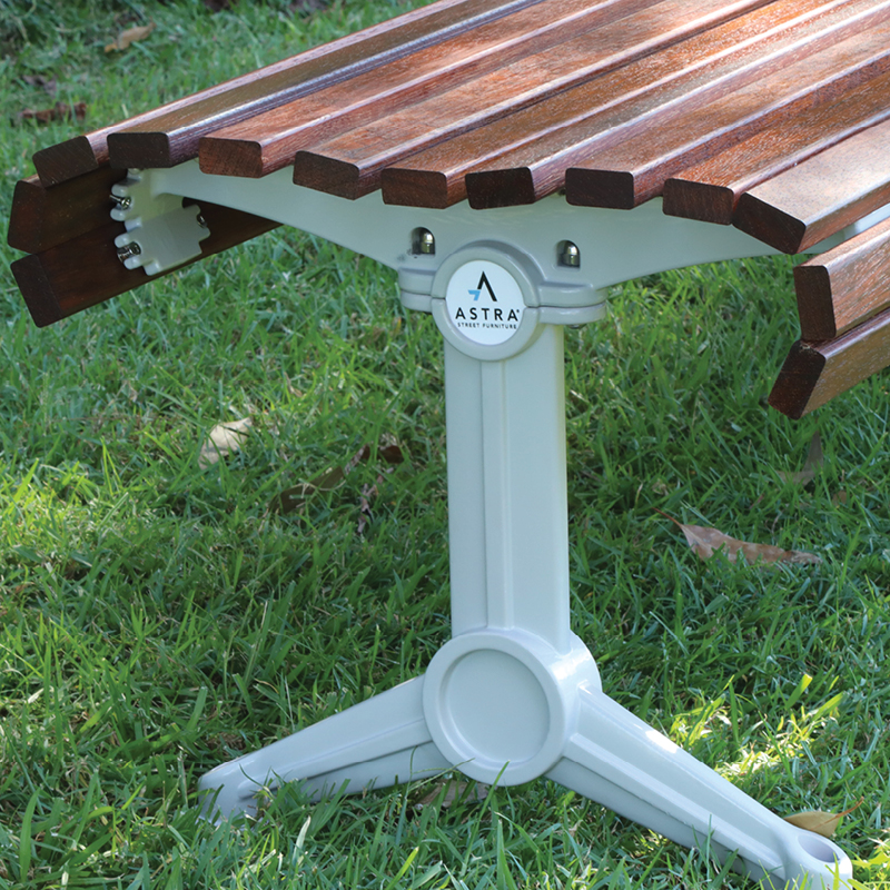 Madrid Bench – Splay Leg - Merbau Hardwood