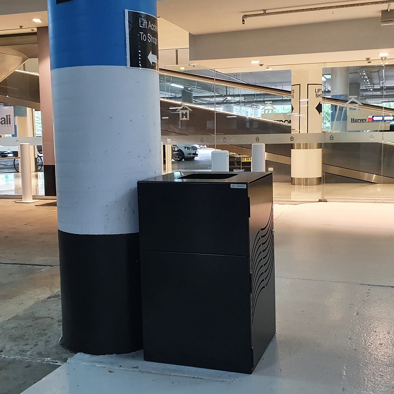 Prague Wheelie Bin Enclosure Open Top - Black - Laser Cut