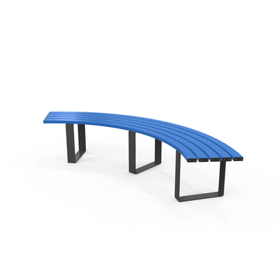 Milan Curved Bench - Blue