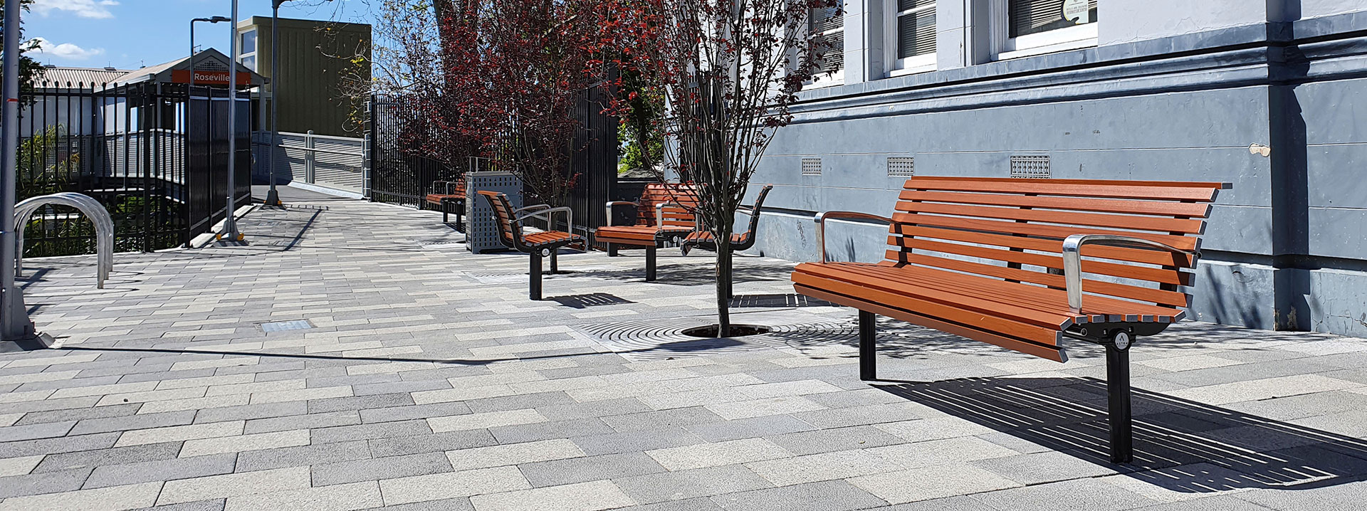 Outdoor Seating with Woodgrain Aluminimum Slats