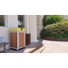 Athens Bin Enclosure - Timber Slat Powder Coated Curved Cover (Yellow Chute)