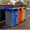 Athens Bin Enclosure - PC Base & Red Cube Cover & Red Door, Blue Cube Cover & Blue Door & Yellow Cube Cover & Yellow Door + Matching Signage