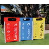 Athens Bin Enclosure - PC Base & Red Cube Cover & Red Door, Blue Cube Cover & Blue Door & Yellow Cube Cover & Yellow Door + Matching Signage