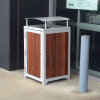 Athens Bin Enclosure - Timber Slat Base Curved Cover