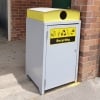 Athens Bin Enclosure - Curved Cover (Yellow Chute) - Recycling Signage