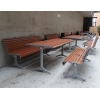 Madrid Setting with Seats - Splay Leg - Wood Grain Aluminium - Western Red Cedar