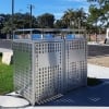 Athens Bin Enclosure - Stainless Steel Laser Cut Curved Cover (Double - Side-by-Side)