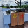 Prague Dual 60L Bin Covered Top - Black w/ Casuarina Door