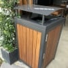 Athens Bin Enclosure - Custom Timber Slat Base with Custom Coloured Curved Cover + Frame