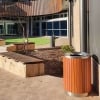 London Bin - Stainless Steel - Wood Grain Aluminium (Western Red Cedar)