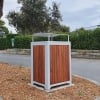 Athens Bin Enclosure - Timber Slat Base Curved Cover