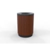 London Bin - Powder Coated Black - Merbau Slats