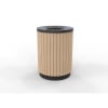 London Bin - Powder Coated Black - Wood Grain Aluminium (Blonde Oak)