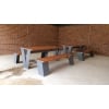 Paris Setting with Flat Benches - Wood Grain Aluminium - Western Red Cedar