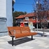 Madrid Seat - In-ground Leg  - Wood Grain Aluminium - Western Red Cedar