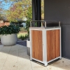 Athens Bin Enclosure - Timber Slat SS Curved Cover