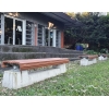 Madrid Bench - Plinth Mount - Enviroslat Walnut