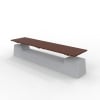 London Flat Bench - Plinth Mount - Merbau Hardwood