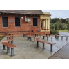 Woodville 45° Angled Bench - Enviroslat Walnut (Bolt Down)