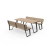 Vienna Setting with Seats - Wood Grain Aluminium - Blonde Oak