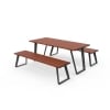 Vienna Setting with Benches - Wood Grain Aluminium - Western Red Cedar