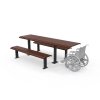Barcelona Wheelchair Accessible Setting with Benches - Single End Accessible - Merbau Hardwood