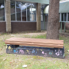 Madrid Bench - Plinth Mount + Concrete Plinth - Enviroslat Walnut