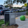 Athens Bin Enclosure - Custom SS Laser Cut Base & SS Sloping Cover