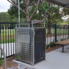 Athens Bin Enclosure - Custom SS Laser Cut Base & SS Sloping Cover