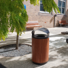 London Bin Covered Top - Wood Grain Aluminium - Western Red Cedar (Powder Coated Black)