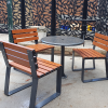 Rome Setting with Seats - Wood Grain Aluminium - Western Red Cedar