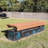 Madrid Bench - Plinth Mount + Concrete Plinth - Enviroslat Walnut