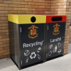 Athens Bin Enclosure - PC Base & Cube Cover - Custom Black - Recycling & Landfill