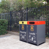 Athens Bin Enclosure - PC Base & Cube Cover - Custom Black - Recycling & Landfill