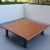 Barcelona Platform Bench - Wood Grain Aluminium - Western Red Cedar