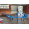 Milan Curved Bench - Blue