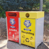 Athens Bin Enclosure - PC Base & Cube Cover - Custom Black - Recycling & Landfill