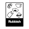 Rubbish Sign (Black & White) - Metal
