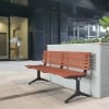 London Seat - Splay Leg (Black) - Merbau Hardwood