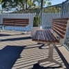 London Seat - Splay Leg - Enviroslat Walnut