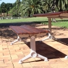 London Bench - Splay Leg - Merbau Hardwood