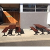 London Setting with Benches (Black) – Merbau Hardwood