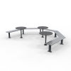 Woodville 180° Angled Bench - Bolt Down with Monument Tables