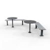Woodville 90° Angled Bench - Bolt Down with Orbit Tables