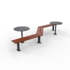 Woodville Zig-Zag Angled Bench - Bolt Down with Orbit Tables