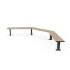 Woodville 90° Angled Bench - Wood Grain Aluminium - Blonde Oak (Bolt Down)