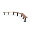 Woodville 90° Angled Bench - Enviroslat Walnut (Bolt Down)