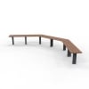 Woodville 90° Angled Bench - Enviroslat Walnut (In-Ground)
